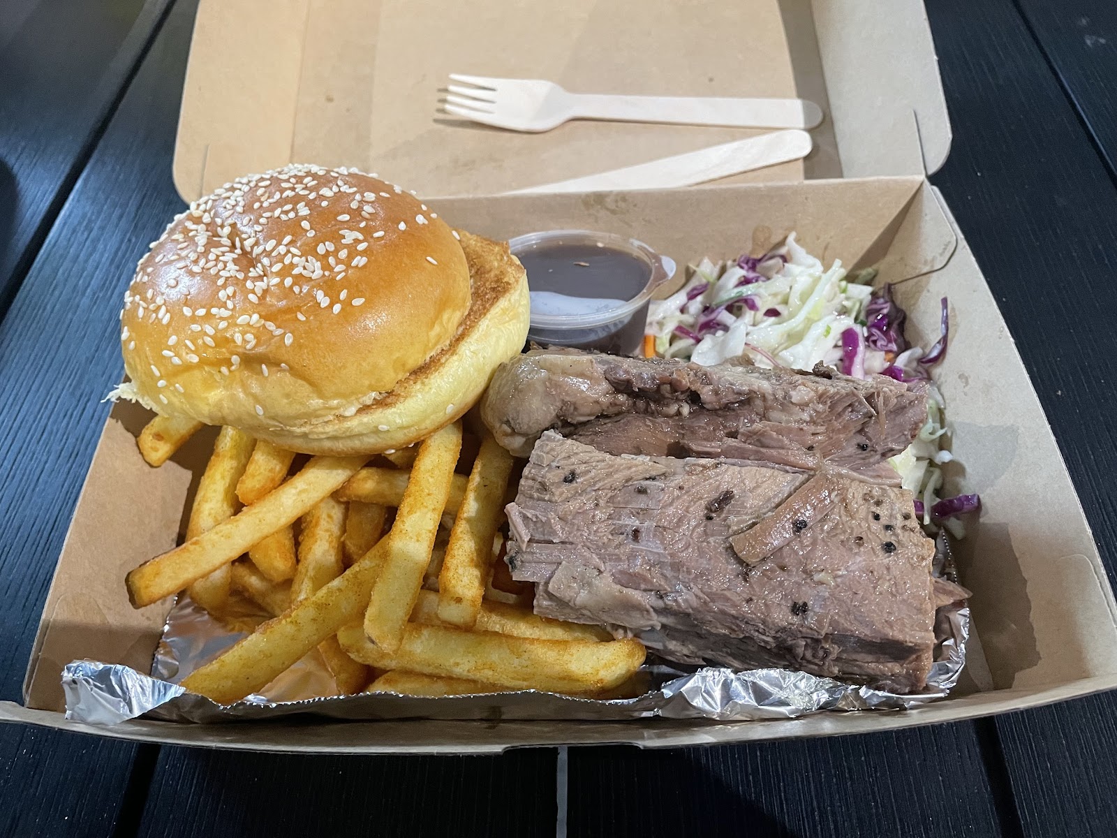 Smoked beef brisket at Amin's Smokehouse